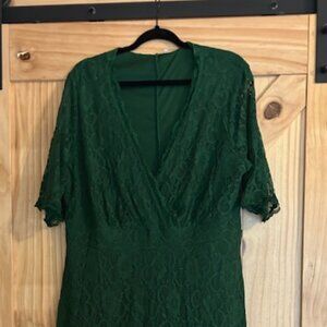 Pinup Fashion Lace Wrap V Neck Dress